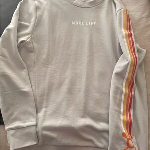 OTF Gray Sweatshirt with Colorful Sleeve Stripes